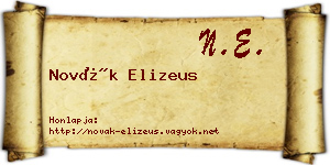 Novák Elizeus névjegykártya